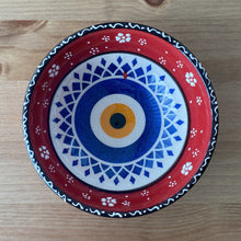 Load image into Gallery viewer, Handmade Ceramic Snack Bowl with Big Evil Eye
